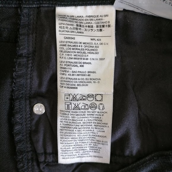 Levi's 505 Womens Black Dark Wash Denim Mid Rise Straight Leg Jeans Size 12 - Picture 6 of 8